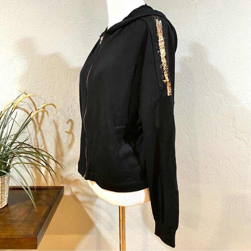 🥳HP🥳NWT Splendid Metallic Striped Dolman Hooded Active Jacket - Picture 4 of 14